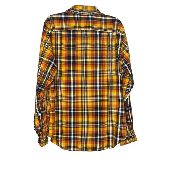Banana Republic Men’s Plaid Button Down Long Sleeve Shirt Yellow Orange Large - Picture 4 of 8